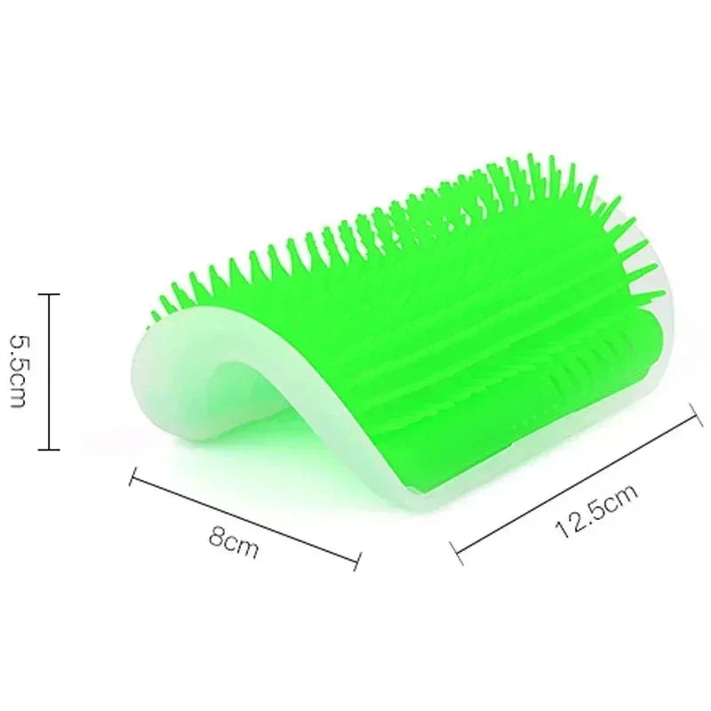 Cat Corner Brush Comb Massager with Catnip – Self-Grooming Wall Arch Scratcher & Hair Removal Tool for Cats