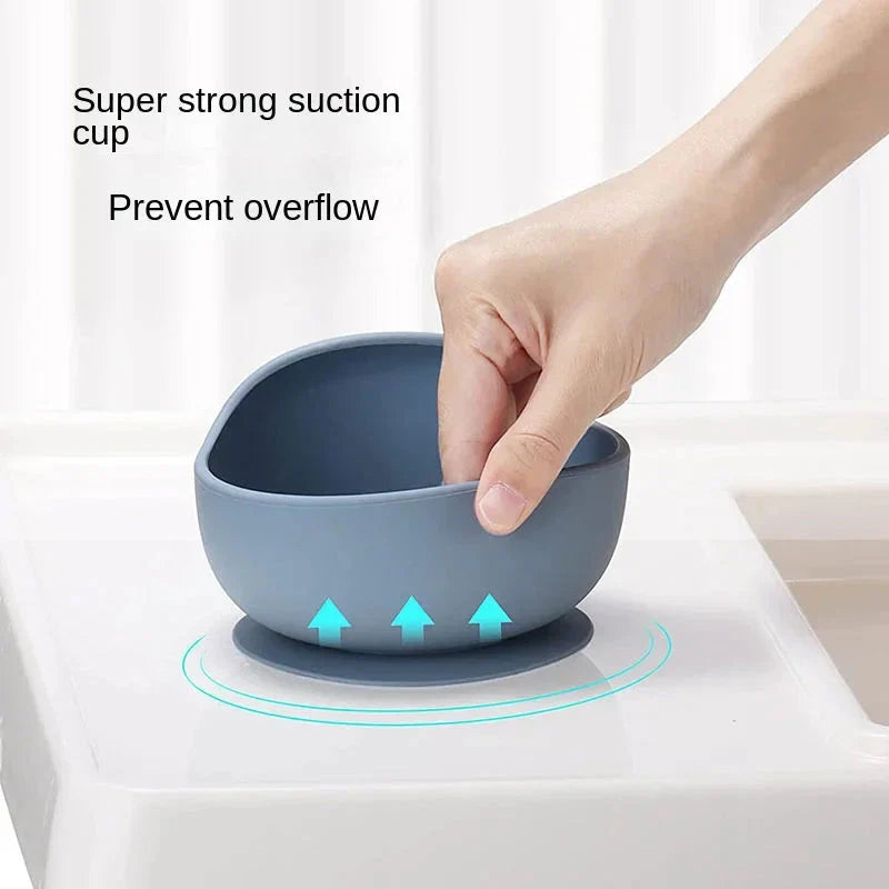 Food Grade Silicone Baby Feeding Dish Set Suction Plate Cup