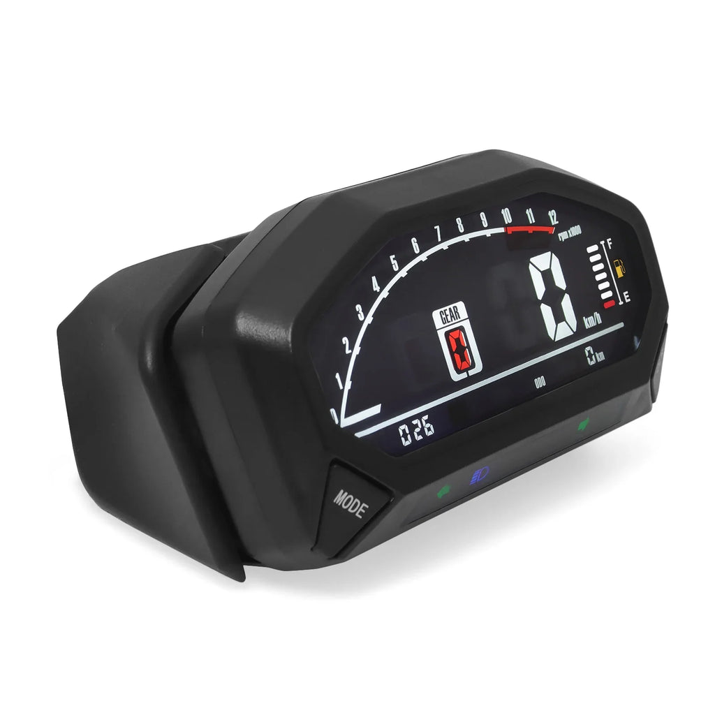 Motorcycle New Adjustable Speedometer 12000 RPM Display Motor Odemeter Tachometer Fuel Level Gauge Dashboard for 1 2 4 Cylinder