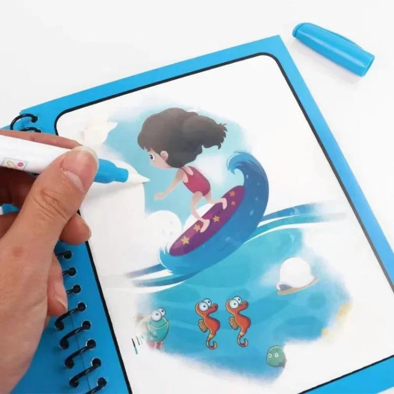Watercolor Painting Magic Book Reusable for Children Animal Cartoon Painting Book Suitable for Children's Education and Learning