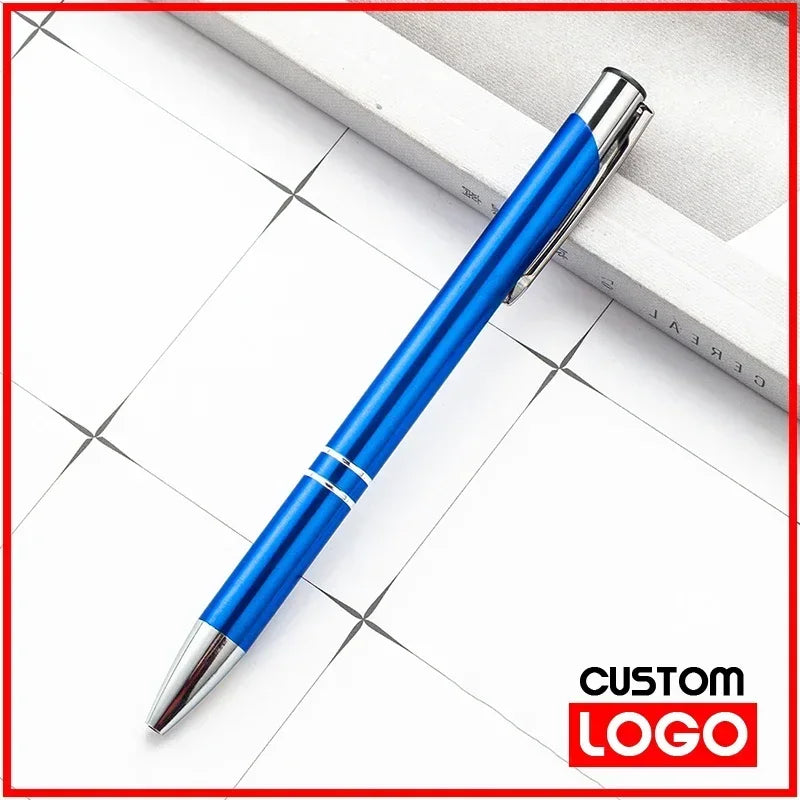 100pcs/lot Hot Sell Metal Ballpoint Pen Support Custom Logo Advertising Wholesale Personalized Pen Advertising Promotional Gift