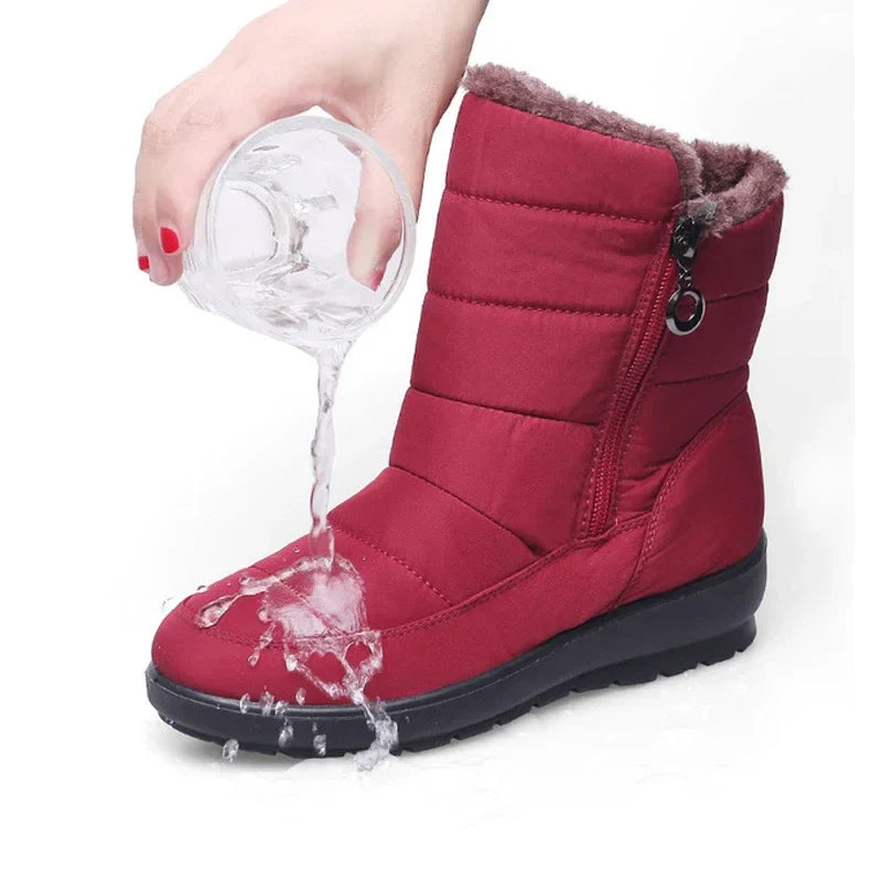 BEYARNE Waterproof non-slip winter boots plus cotton velvet shoes for women warm large size 41 42