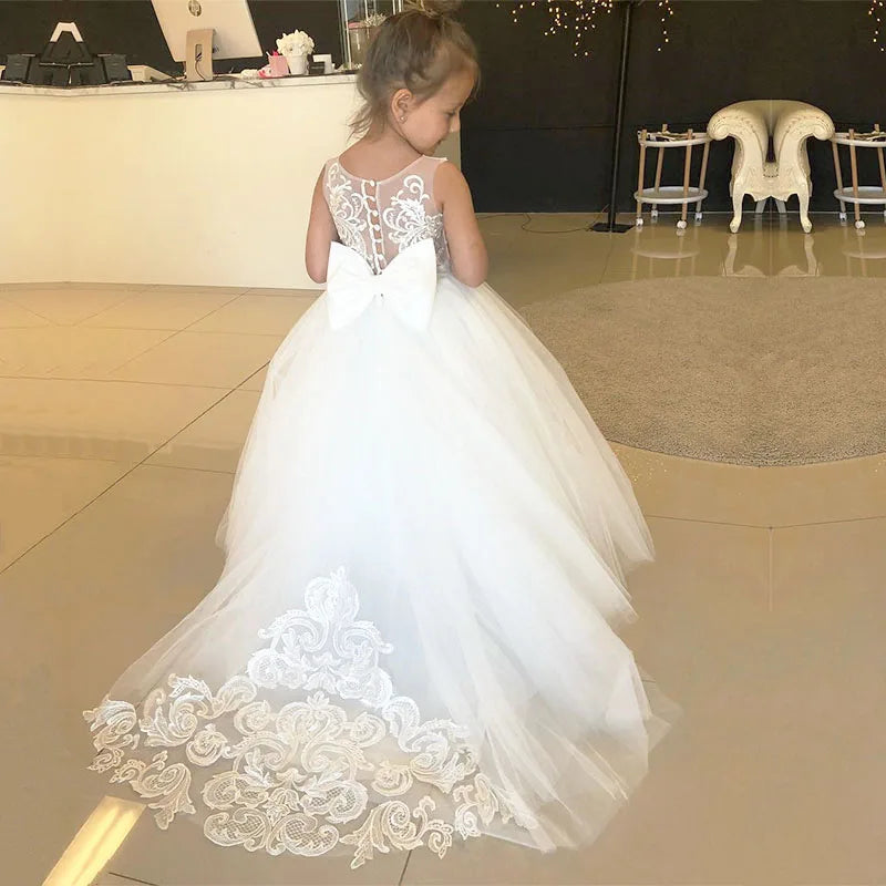 Lace Tulle Princess Flower Girl Dress