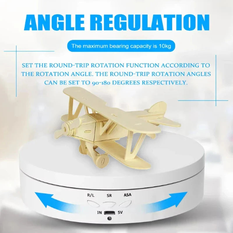 Motorised Rotating Mirror Display Stand,360 Degree Turntable, Jewellery Holder,USB Power Supply, Rotating Shooting, Three Speeds
