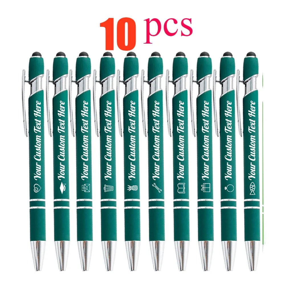 10-100 Customized Ballpoint Pen with Stylus Tip Print Name Logo Metal Pen for Business Graduation Birthday Anniversary Gift Pen