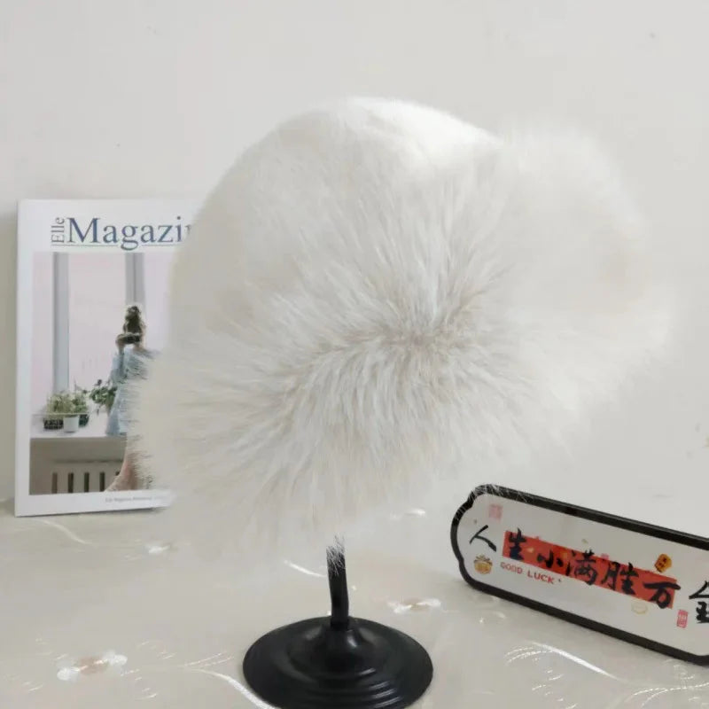 Furry Hats For Women, Autumn Winter Korean Style Warm Hats, Solid Color Flattering Mongolian Hats, Thickened Winter Outfits