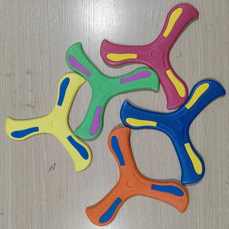 Children Outdoor Sport Flying Disc Soft EVA Touching Boomerang Return Dart Hand Throw Spinner Parent-Child Interactive Game Toys