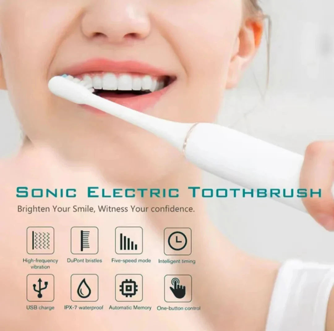 Sonic Electric Toothbrush – USB Rechargeable IPX7 Waterproof for Adults