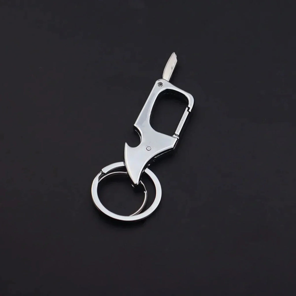 Men's Multifunctional Keychain Bottle Opener Anti-Lost Car Key Ring Creative Waist Hanging Design