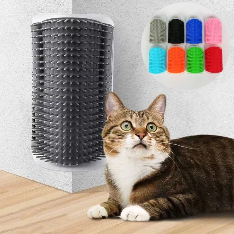 Cat Massage Brush & Hair Remover – Self-Grooming Wall Corner Comb for Cats | Detachable, Easy-Clean Pet Massage Tool