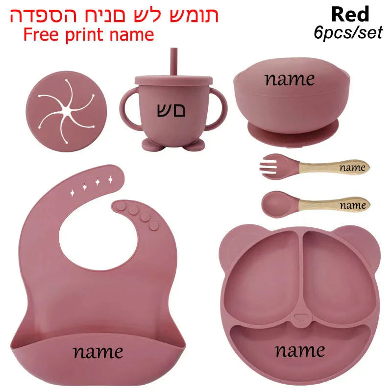 Silicone Baby Feeding Plate Set with Suction Bowl