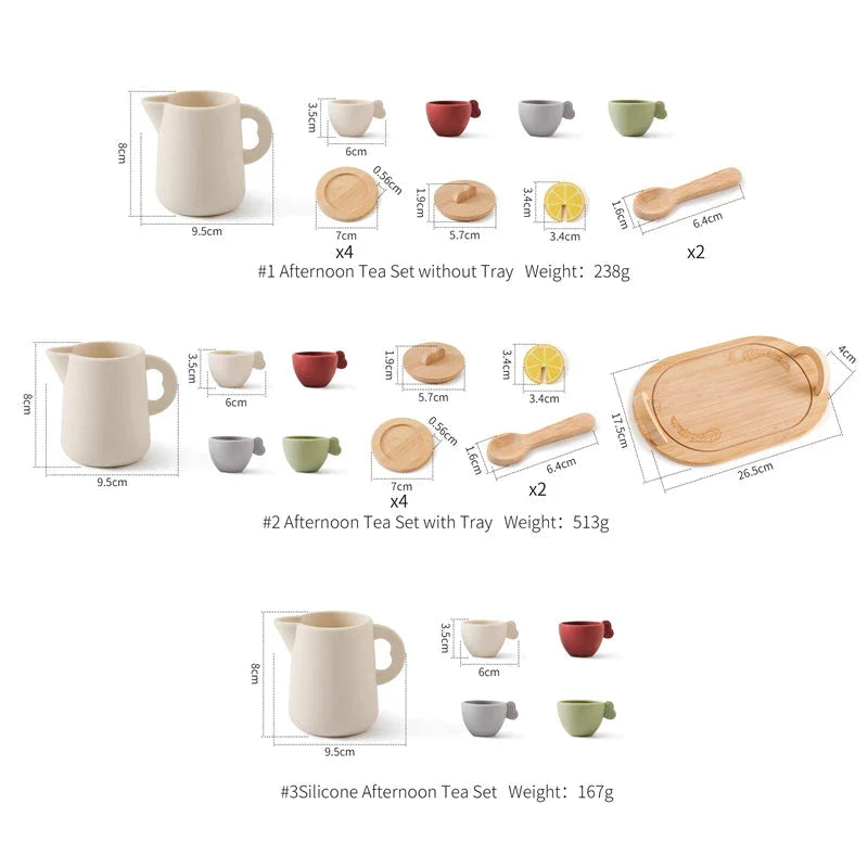 Wooden Montessori Teapot Tea Set – Pretend Play Toy