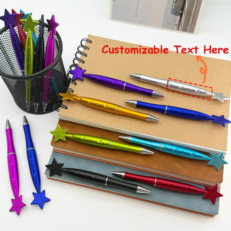 25PCS Customizable Star Ballpoint Pens for Promotional Gifts Colorful Bulk Pens Twist Action for Advertising Business Gifts
