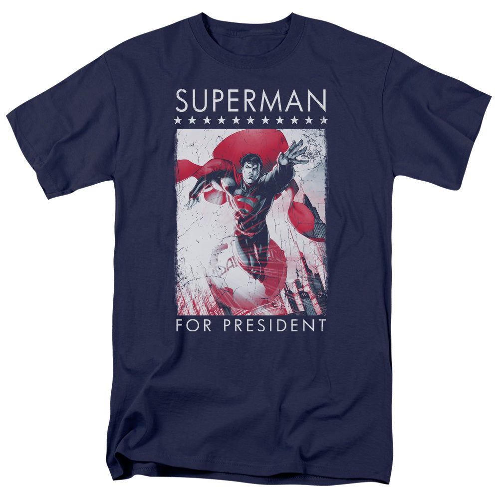 Superman Superman For President 2 Mens T Shirt Navy Blue Officially Licensed