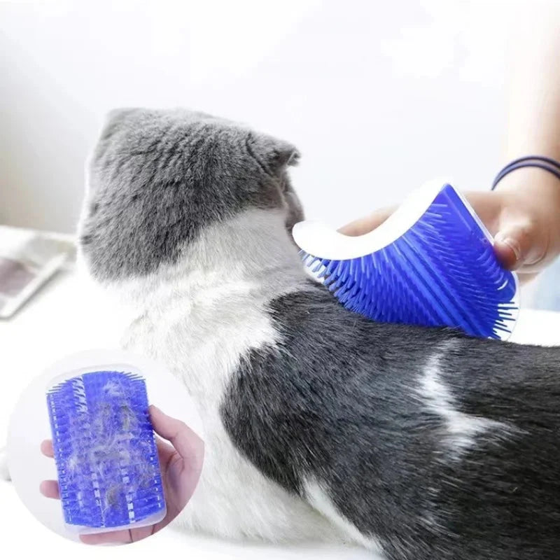 Cat Massage Brush & Hair Remover – Self-Grooming Wall Corner Comb for Cats | Detachable, Easy-Clean Pet Massage Tool