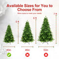 5ft / 6ft / 7ft Pre-lit Artificial Christmas Tree Automatic Open PE/PVC Mixed Flocking Xmas Tree LEDS Lights Xmas Ornaments