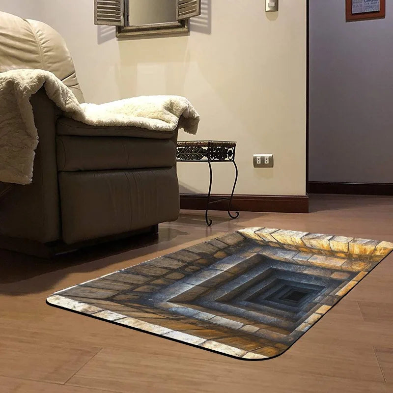 2D Optical Illusion Doormat - non-slip rubber backing, easy to clean and durable, suitable for indoor/outdoor use