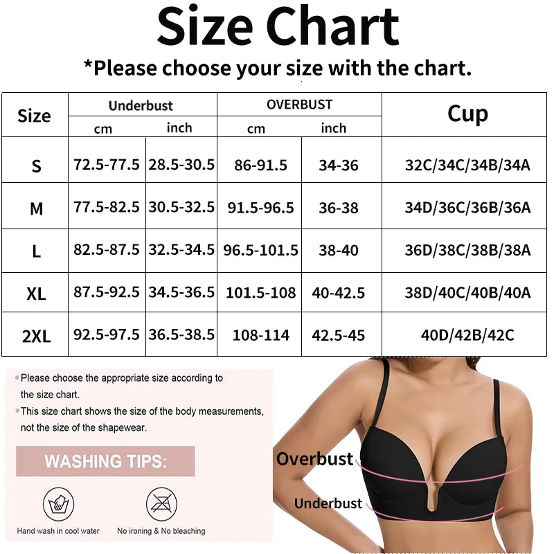 Women's Deep U Bra Transparent Strap X-Line Bralette Invisible Invisible Underwear High Stretch Push Up Gathered Lingerie