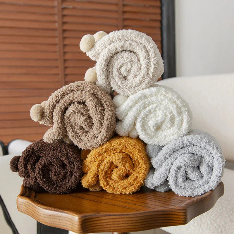2 Pairs Cute Socks Bear Women Coral Velvet Thick Plush Warm Socks Sleep Fluffy Socks Cute Cartoon Lovely Floor Fuzzy Sock Winter