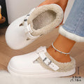 Winter Warm Fluffy Clogs Slippers Women Eva Waterproof Non Slip Home Slides Woman Lightweight Soft Sole Fuzzy Cotton Slippers