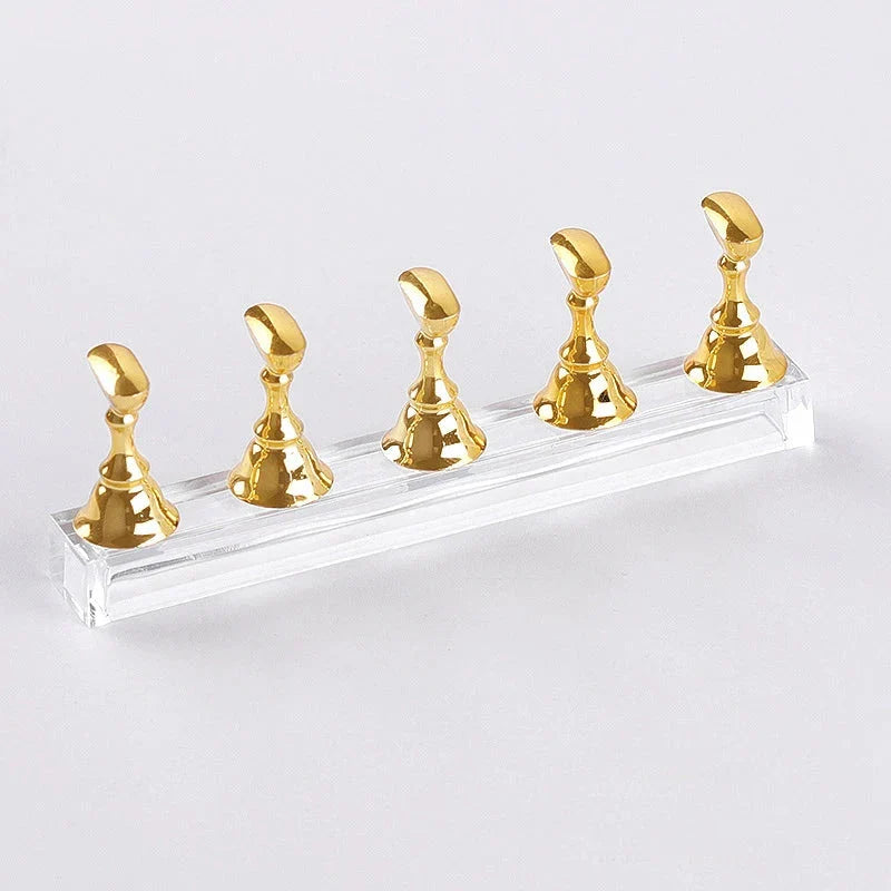 Magnetic Nail Holder Set - 5/30pcs False Nail Tip Practice Stand with Crystal Base