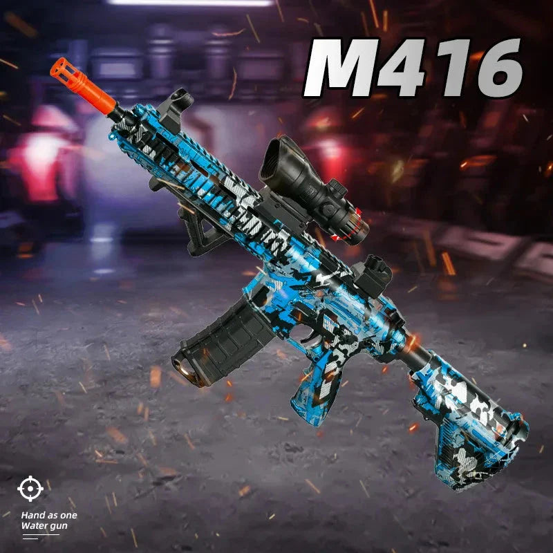 M416 Electric Gel Ball Blaster Toy Gun – Rechargeable Outdoor Shooting Toy for Kids & Adults, Sound and Light Effects