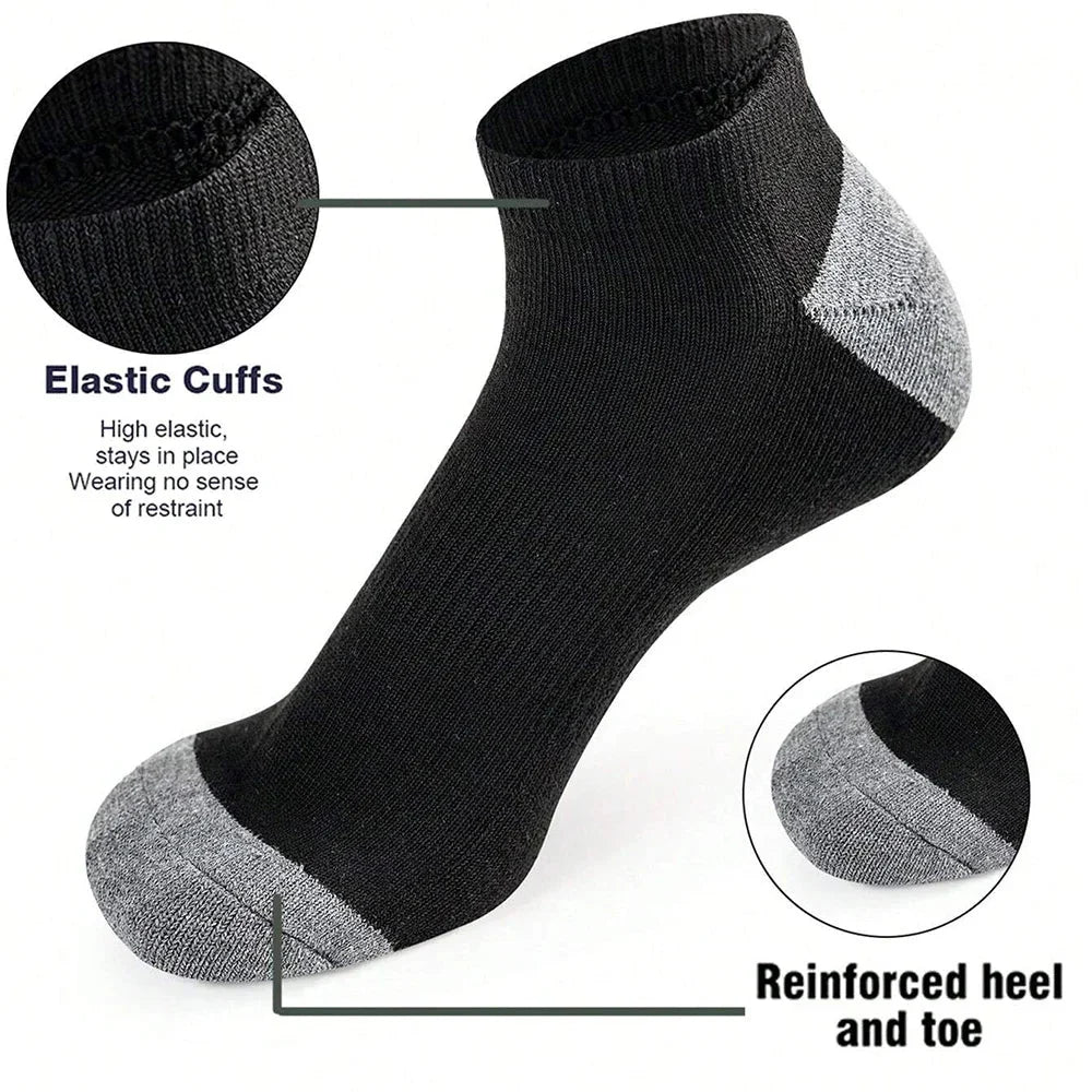 10 Pairs Breathable Low-Cut Socks – Sweat-Absorbing, Odor-Proof for Outdoor Activities