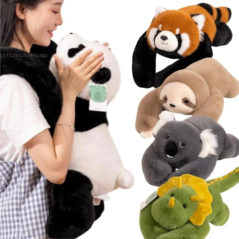 Kawaii Forest Animal Plush – Soft Raccoon, Dinosaur, Sloth, Panda Toy
