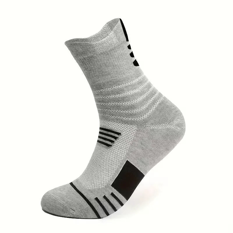 10PCS Men’s Mid-Calf Cotton Socks – Solid Color, Versatile for All Seasons