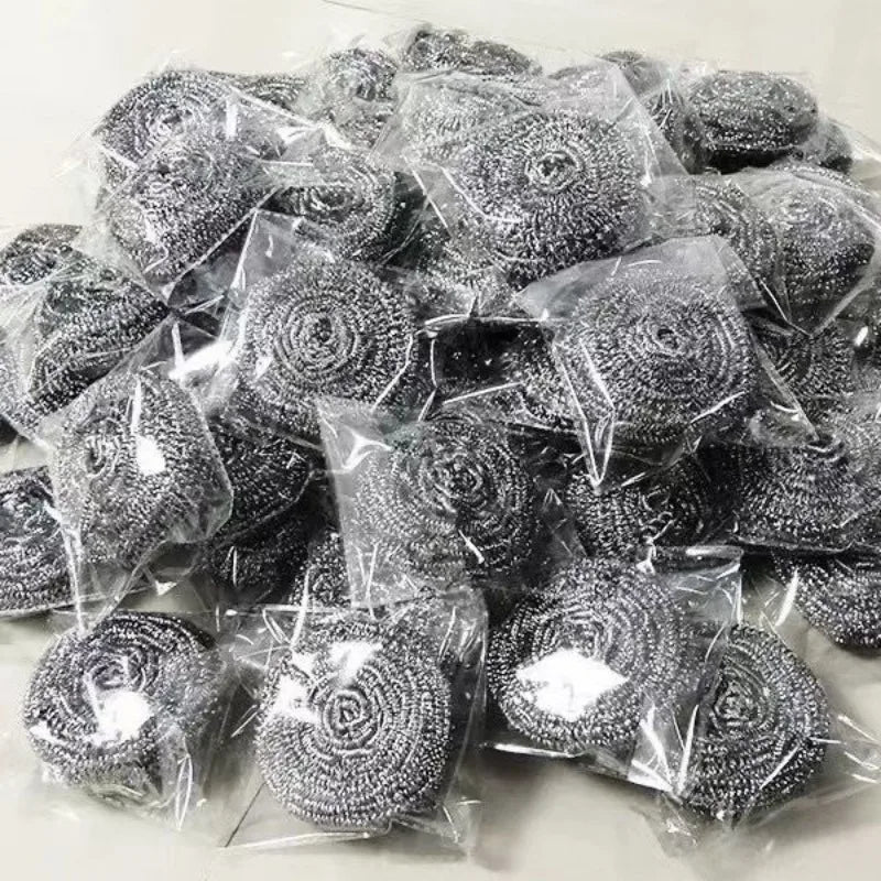 30/1pcs Steel Wire Dishwashing Cleaning Ball Kitchen Pot Pans Dishes Oil Rust Remover Brushes