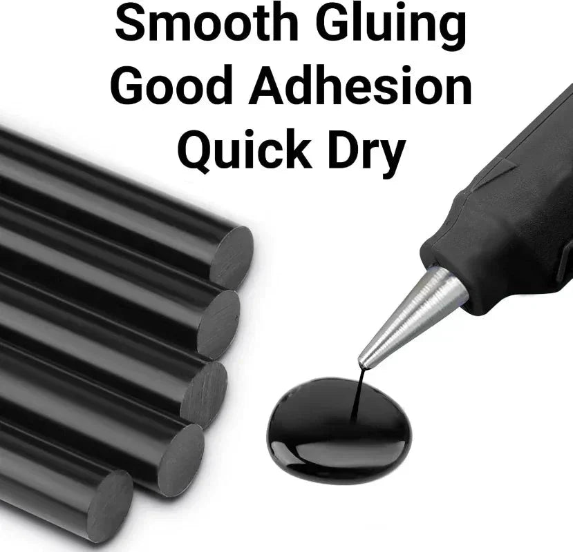 Black Hot Melt Glue Sticks - EVA Adhesive for DIY, Crafts, and General Repairs