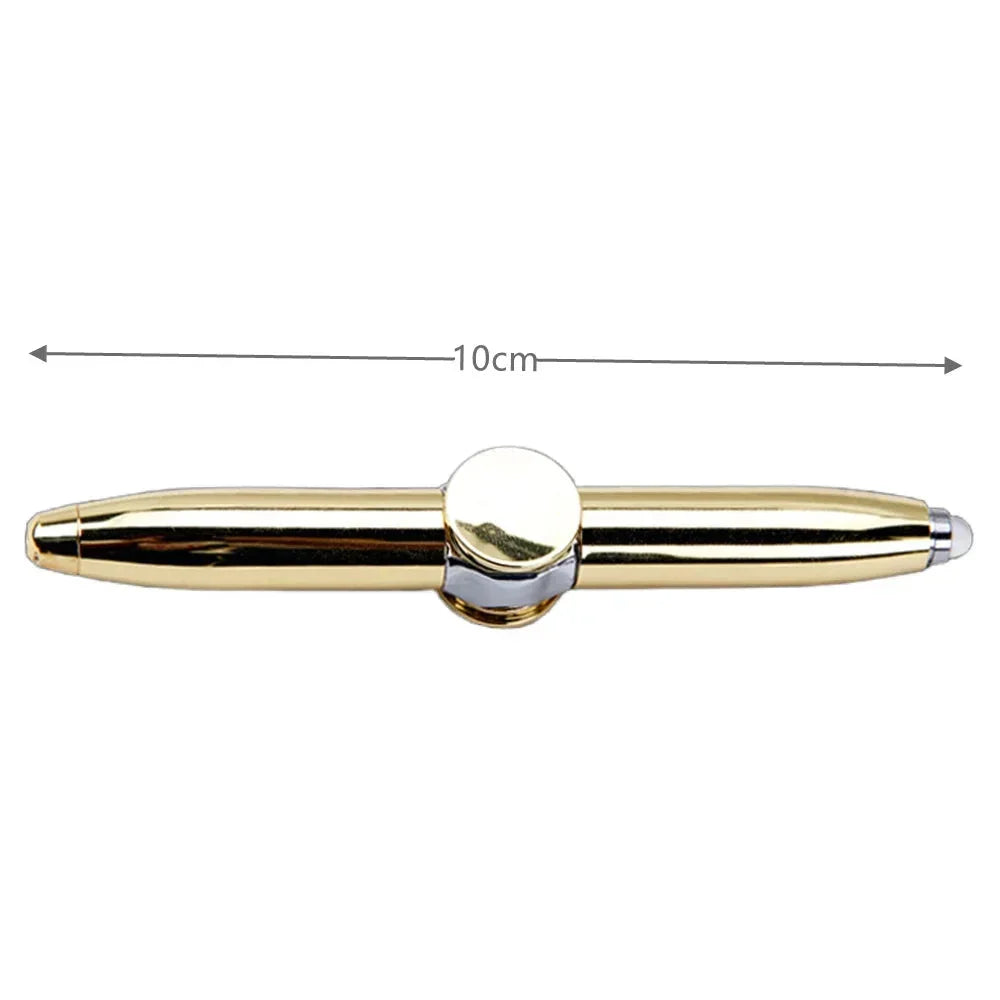 LED Gyro Spinner Pen – Multifunctional Metal Fidget Ballpoint Pen with Light | Stress Relief Spinning Pen for Writing, Focus & Gifts
