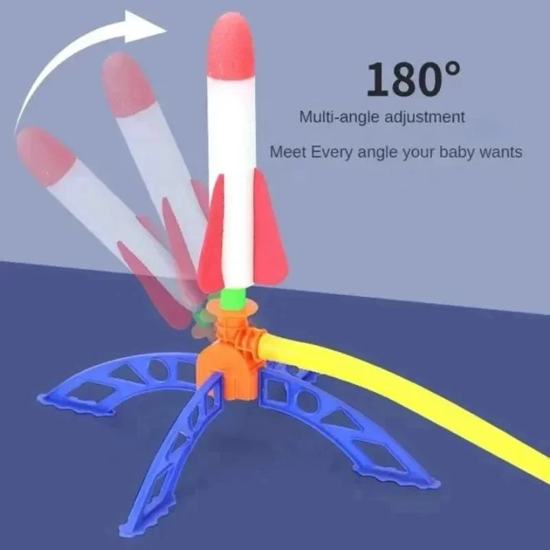 Kids Outdoor Rocket Launcher – Air-Powered Foot Pump Soaring Toy
