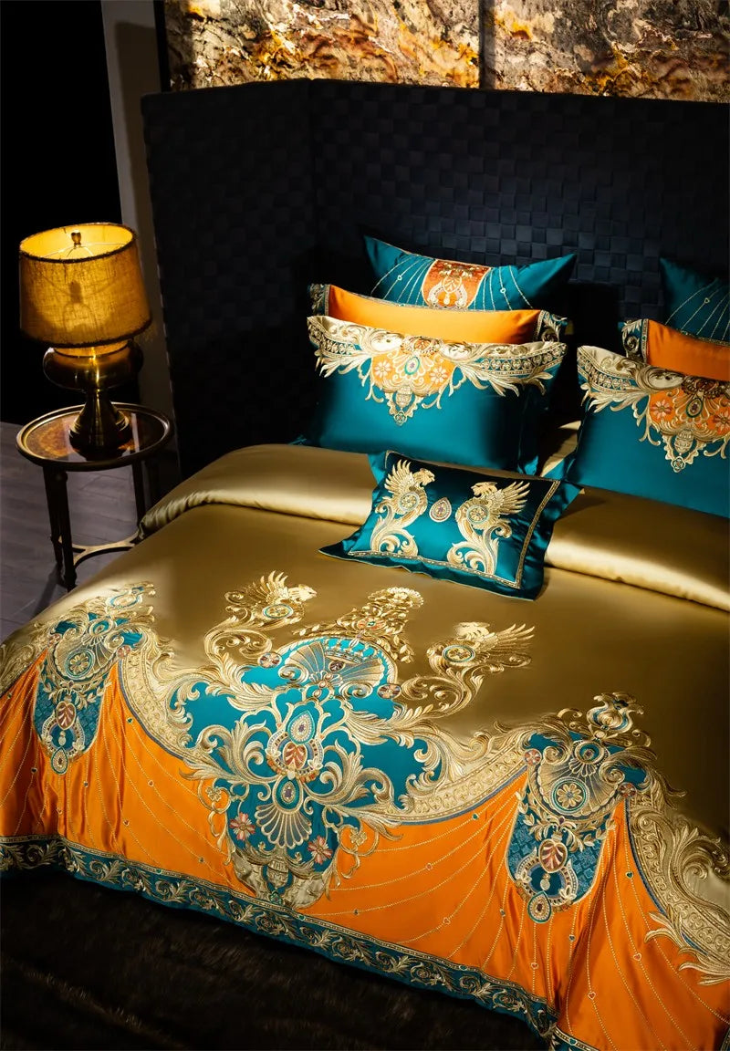 Royal Luxury Comforter Bedding Embroidery Duvet Cover Set 4/6/10Pcs