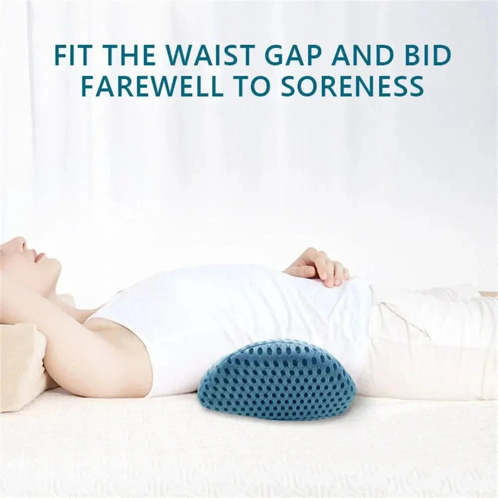 Breathable Memory Foam Lumbar Support Pillow – Waist Cushion for Bed, Office, and Car Seat Comfort
