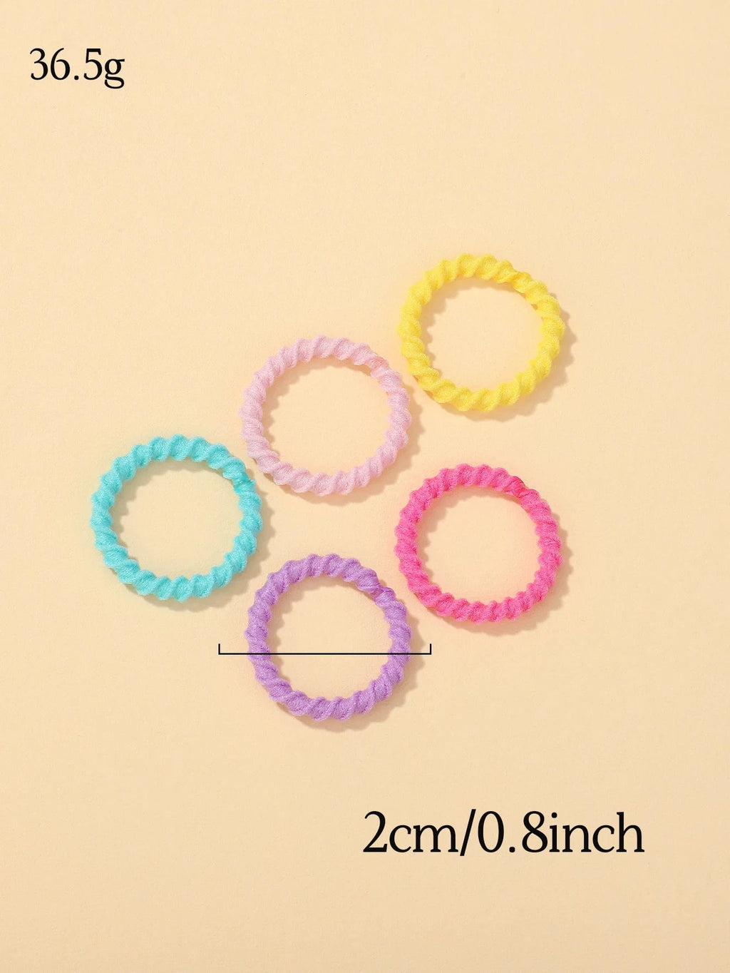 100pcs Kids Rubber Bands – Colorful Hair Scrunchies for Toddlers