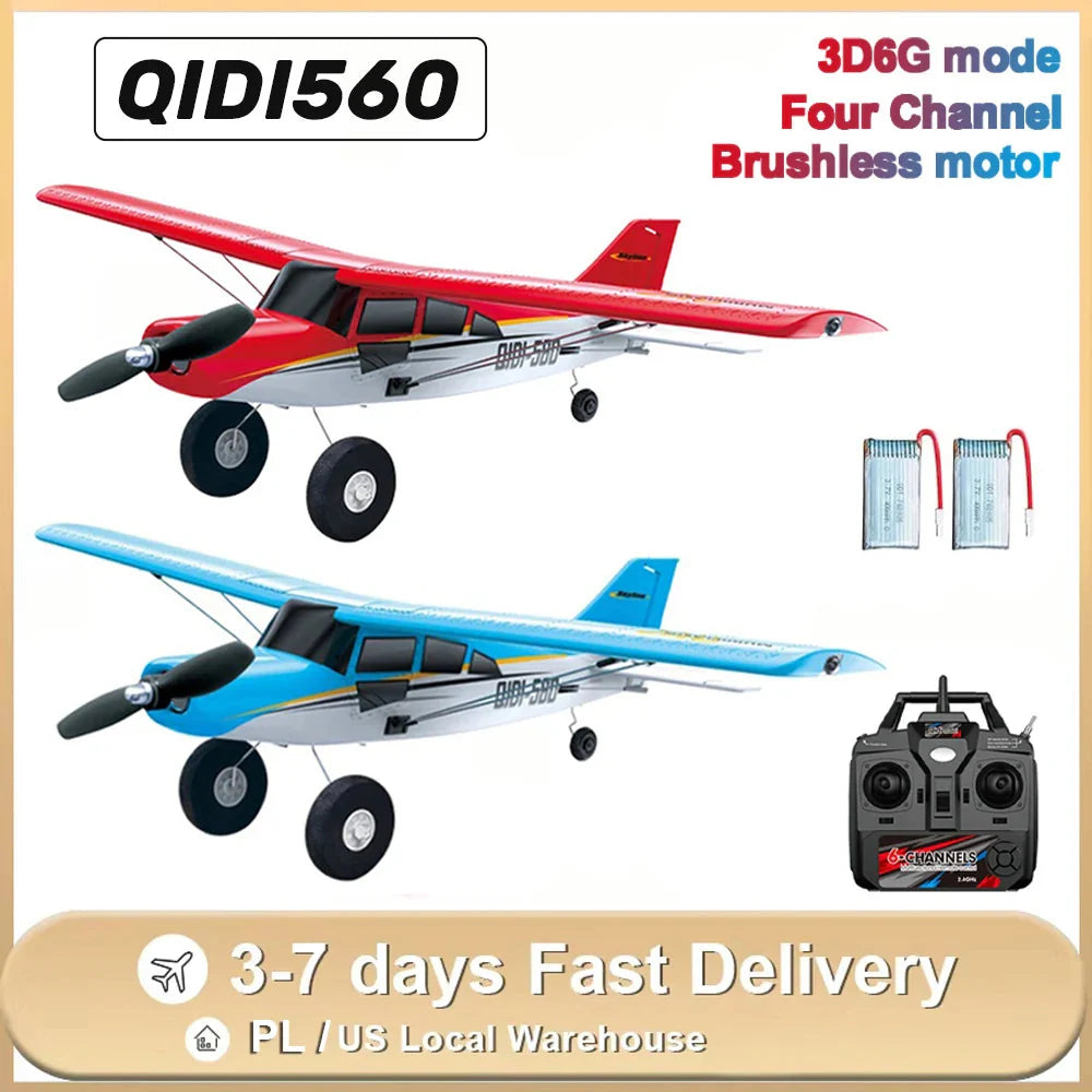 M7 Moore Off-road Aircraft Qidi560 RC Plane EPP 4CH Remote Control Brushless Airplane with LED light Model Toys for Children