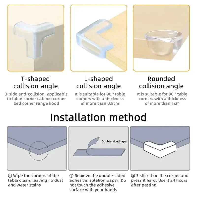 Clear Table Corner Protectors for Baby Furniture Safety Edge Guards