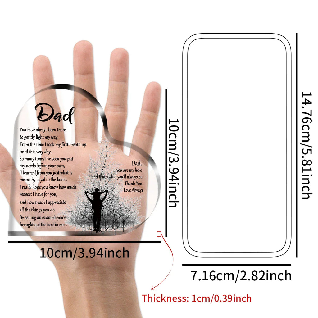 1PC Heart Shape Acrylic Plaque for Dad