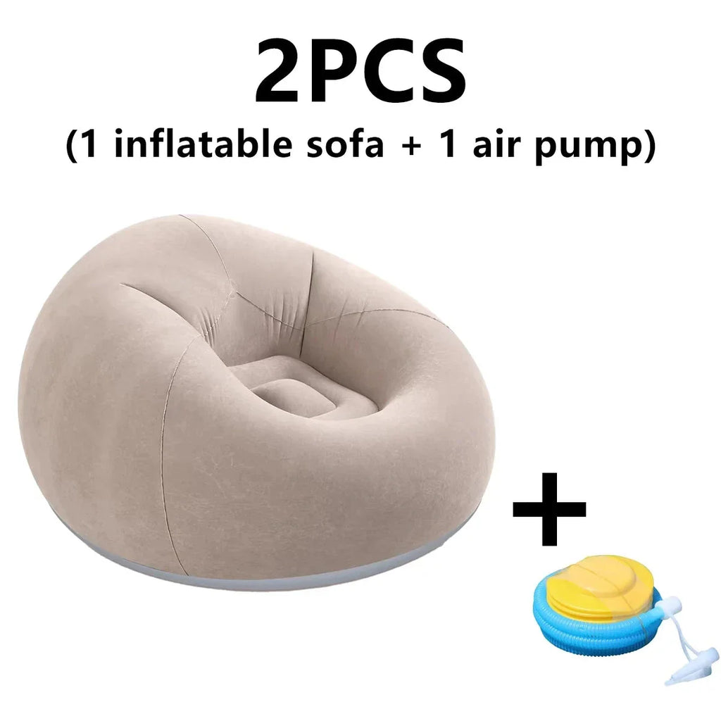 Inflatable PVC Sofa with Air Pump – Outdoor Camping & Travel