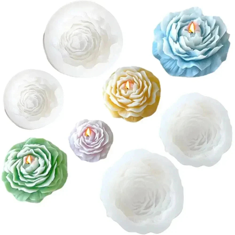 3D Peony Flower Silicone Candle Mold – DIY Relief Candle, Soap & Resin Mold for Handmade Crafts, Gifts & Home Décor