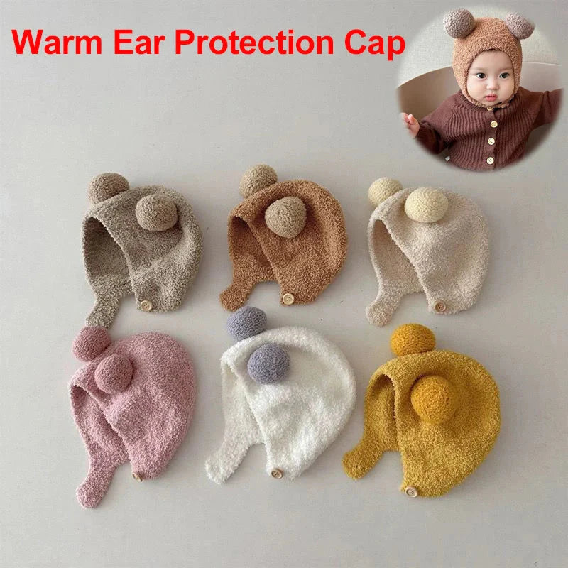 Cute Winter Kids Hats for Girls & Boys Soft Wool Fleece Ear Protection