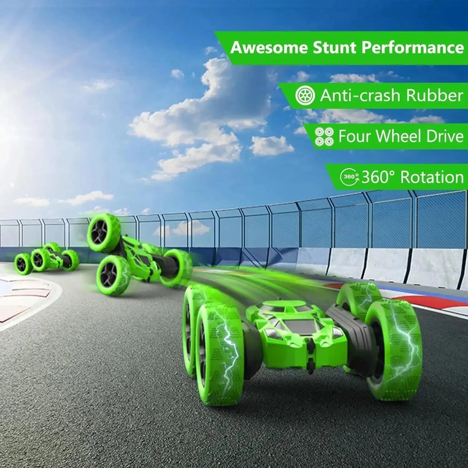 Rc Stunt Car Kids Double Sided Flip Remote Control Cars 2.4G High Speed 360° Rotation Drift Auto Toys Gifts for Boy & Girls