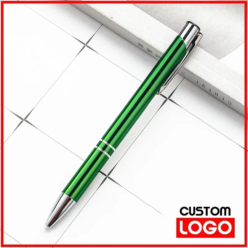 100pcs/lot Hot Sell Metal Ballpoint Pen Support Custom Logo Advertising Wholesale Personalized Pen Advertising Promotional Gift