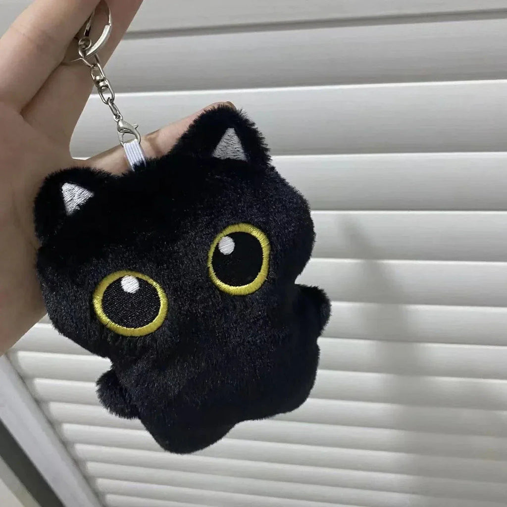 10cm Cute Black Cat Plush Toy – Small Stuffed Doll Pendant Gift