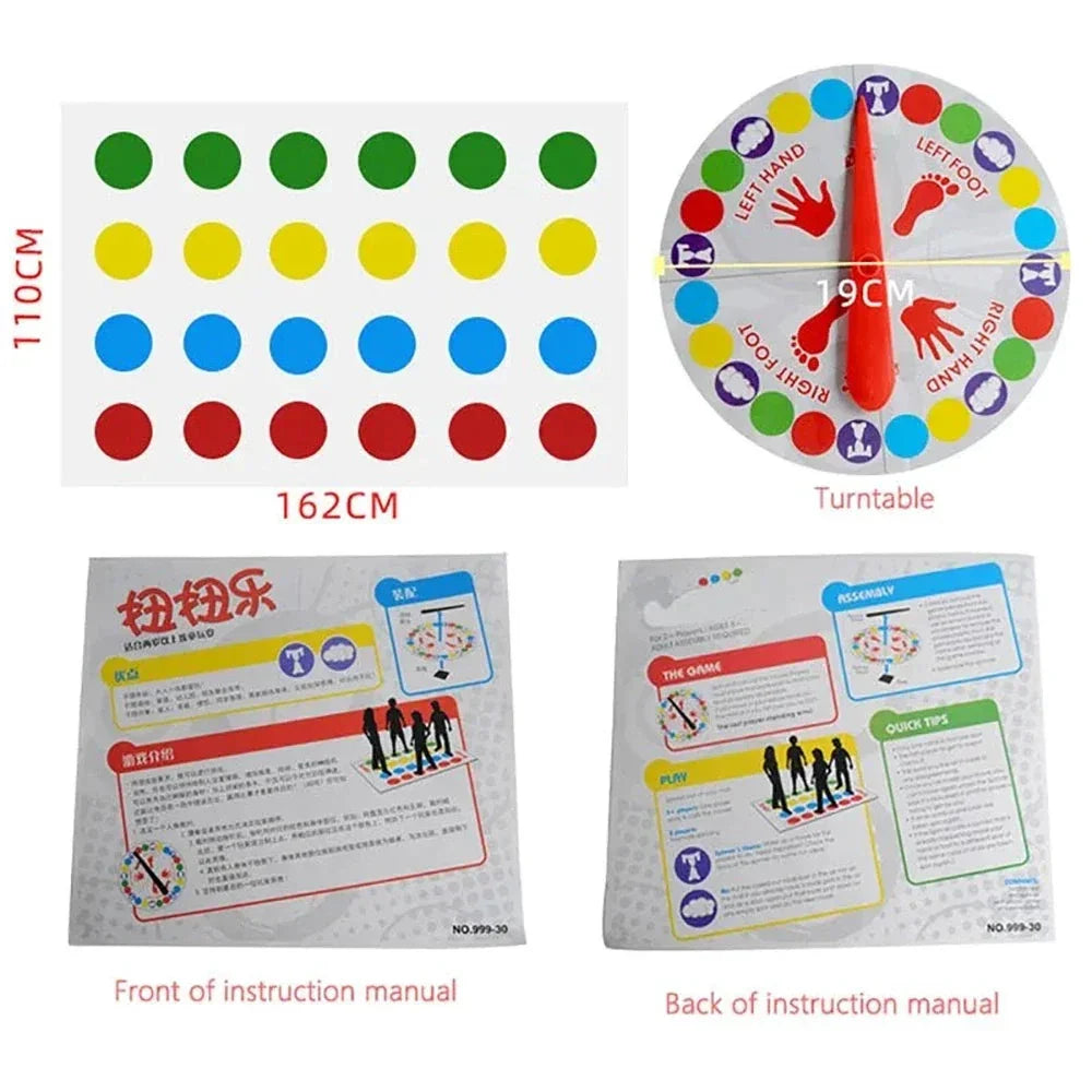 Funny Twist Body Move Game Mat – Active Family Party Board Game for Kids & Adults