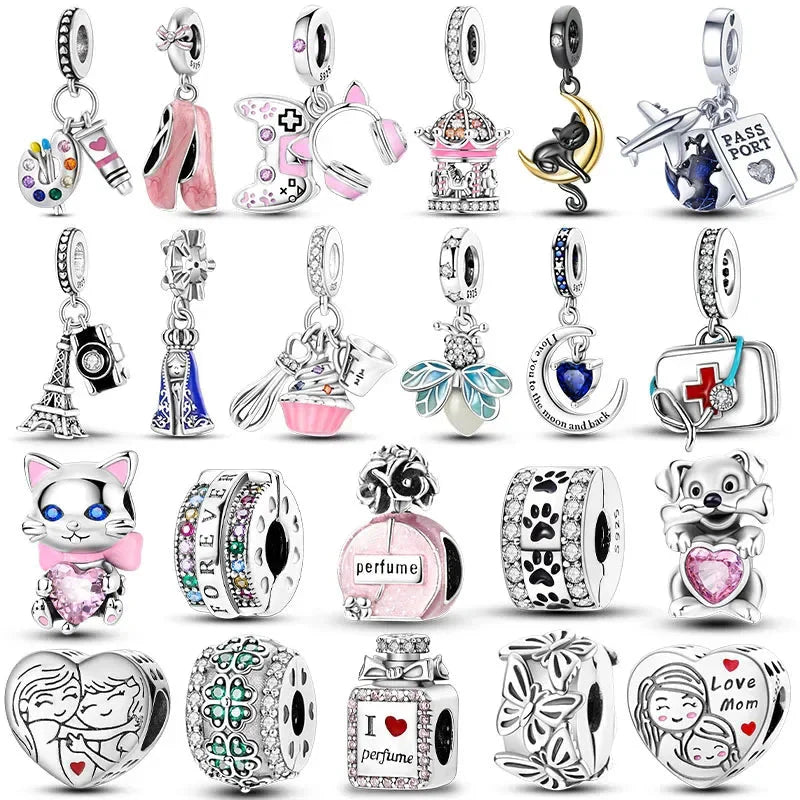 Hot Sale 925 Sterling Silver Charms Beads for Women - Perfect Fit for Pandora Bracelets, Fashionable Jewelry Pendant