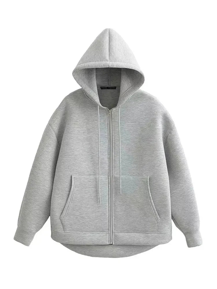 Autumn Women’s Hooded Jacket – Long Sleeve Zipper Coat
