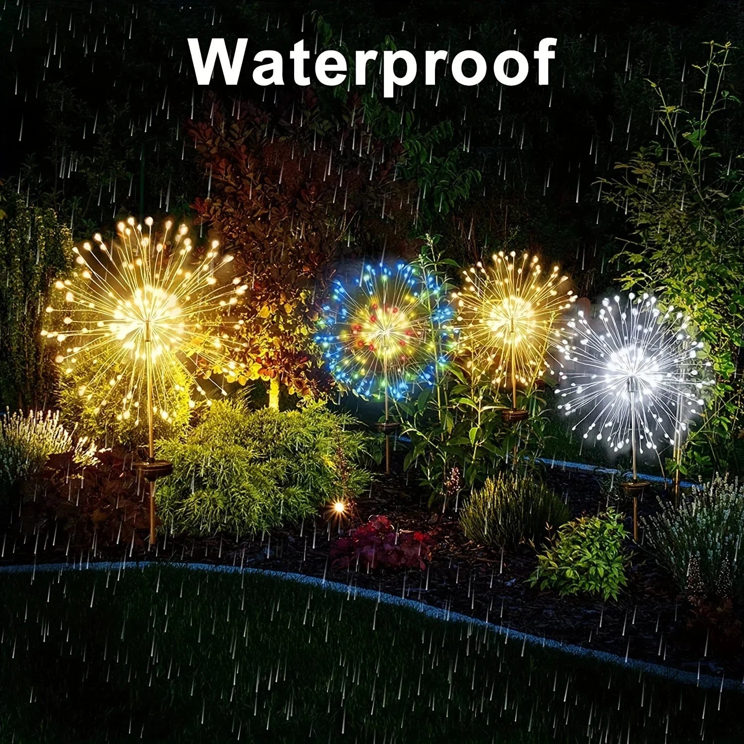 Solar Firework Garden Light – IP65 Waterproof LED Outdoor Lawn & Flower Lamp with 8 Modes