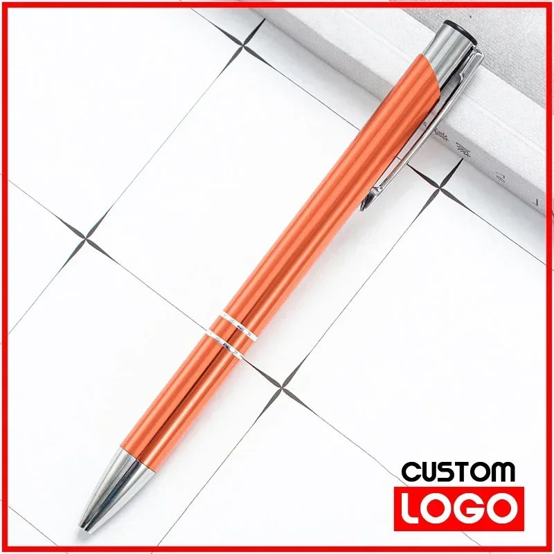 100pcs/lot Hot Sell Metal Ballpoint Pen Support Custom Logo Advertising Wholesale Personalized Pen Advertising Promotional Gift